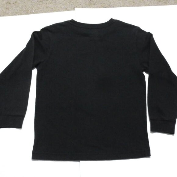 OLD NAVY Black Long Sleeve T-Shirt Boy's Small (6-7) with Flaming Basketball - Picture 2 of 3